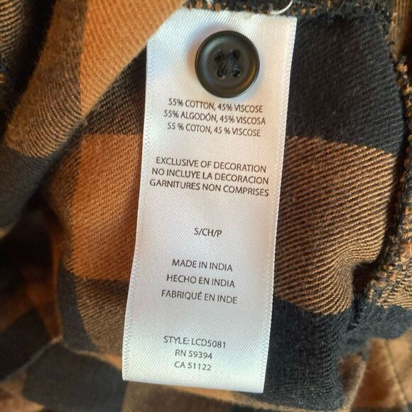 PLAID RUFFLE HEM LONG SLEEVE DRESS IN MAPLE VALLEY Size Small - Picture 11 of 12